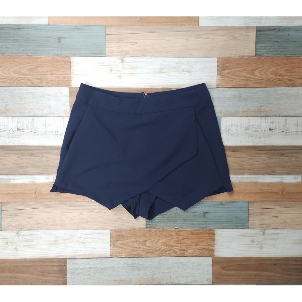 Mine Navy Blue‎ Wrap Front Envelope Skort Womens Size S Pockets Asymmetrical